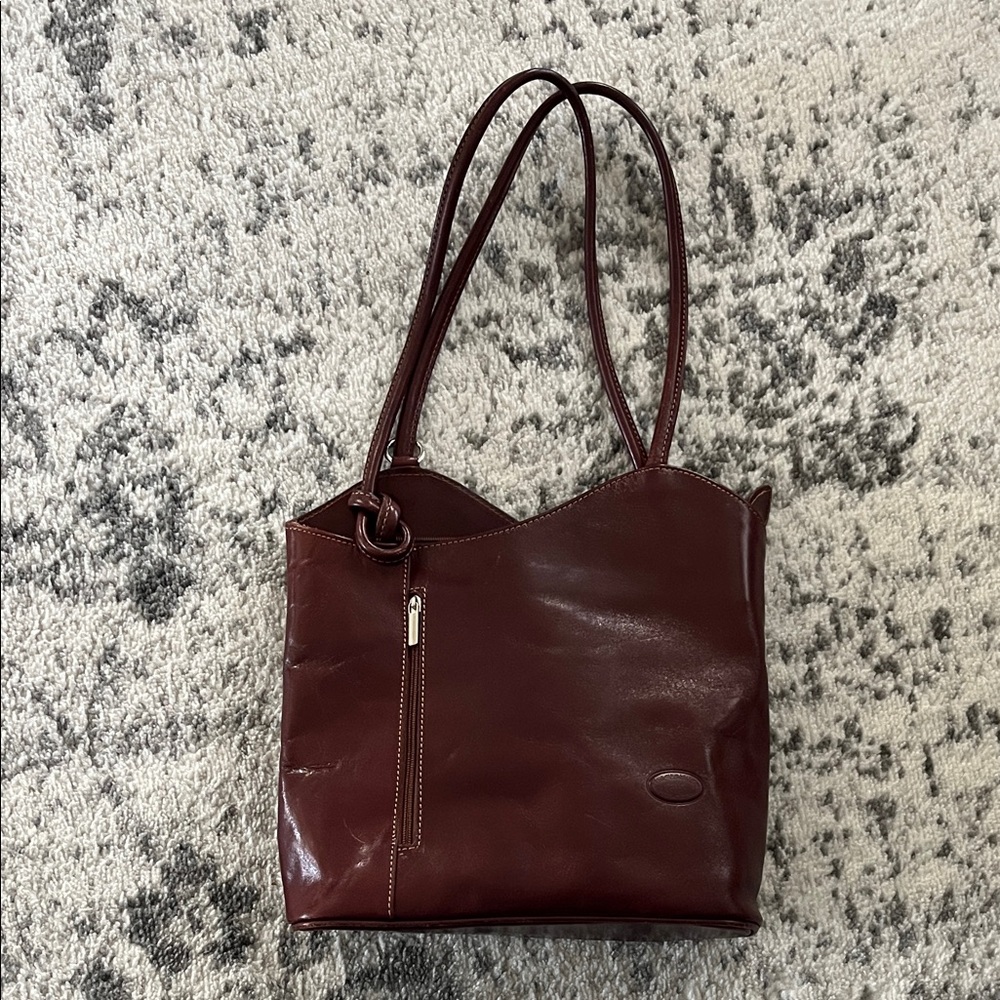 Italian leather convertible purse or backpack